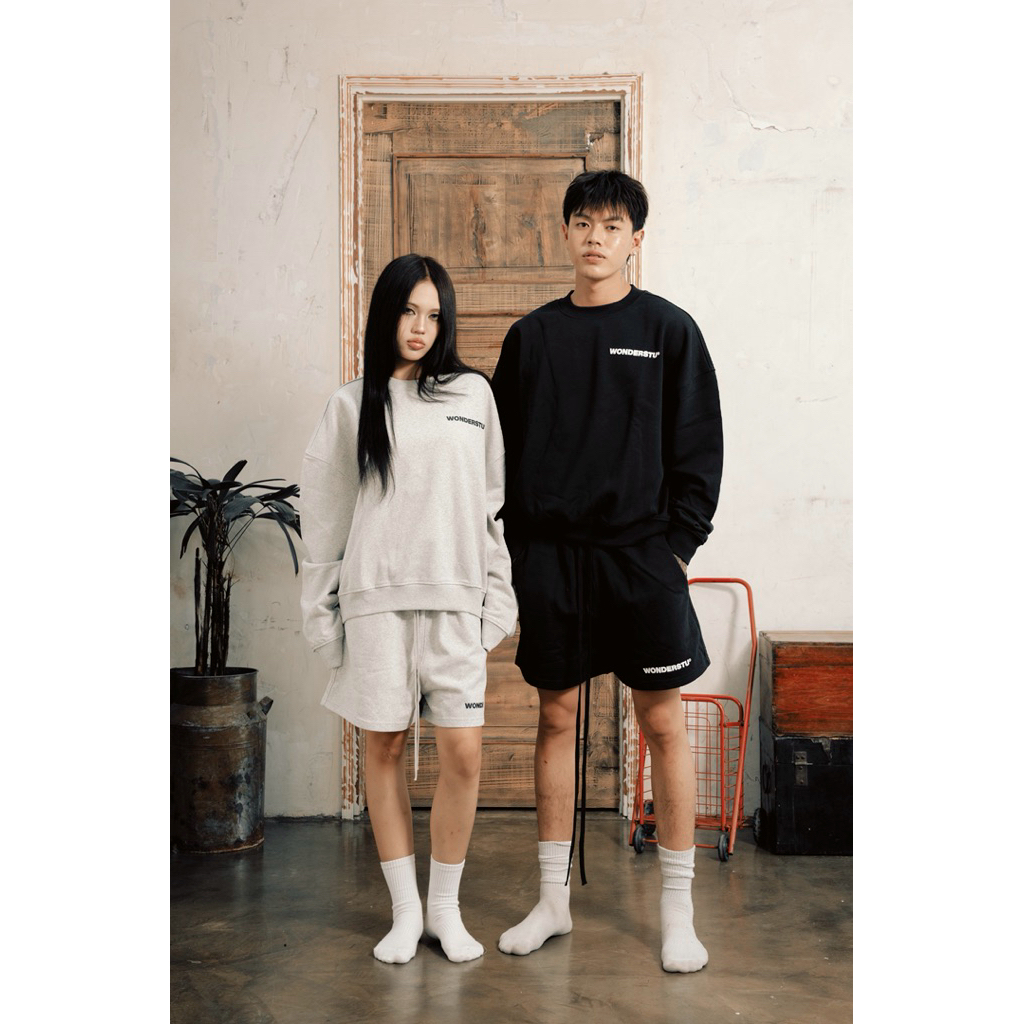 (CÓ TÁCH LẺ) SET SWEATER NỈ CUA 450GSM "BIG LOGO" WONDERSTU - UNISEX
