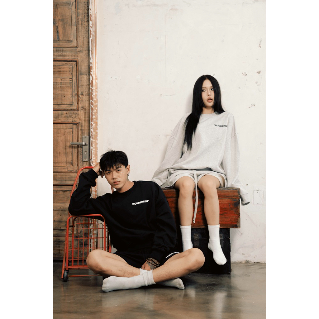 (CÓ TÁCH LẺ) SET SWEATER NỈ CUA 450GSM "BIG LOGO" WONDERSTU - UNISEX