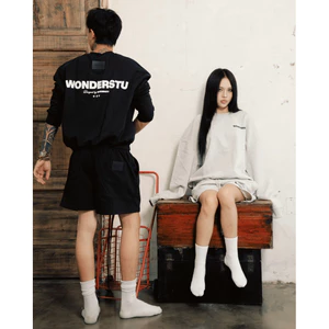 SET SWEATER NỈ CUA 450GSM "BIG LOGO" WONDERSTU - UNISEX
