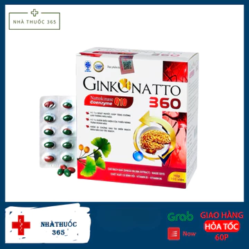 Viên Uống Ginkgo Natto 360 Hỗ Trợ Tuần Hoàn Máu Não, Ngừa Tai Biến, Giảm Hoa Mắt Cải Thiện Trí Nhớ