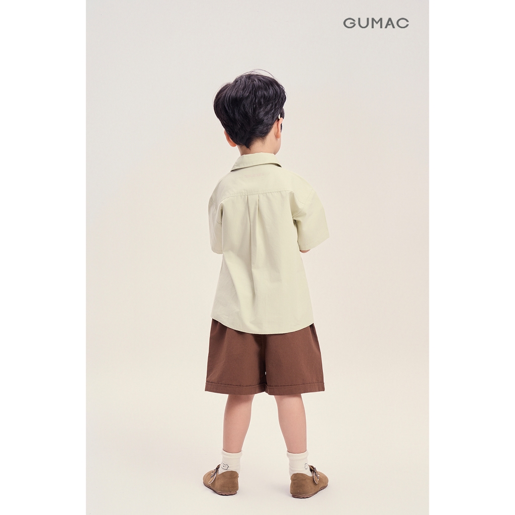 Quần Short Trẻ Em GUMAC Form A Lưng Thun Hai Túi Xéo Kaki Chéo Năng Động SHKG04030