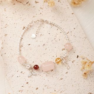 Vòng tay bạc 925 mix đá tự nhiên, Vòng tay thu hút Tình yêu, Công việc, May mắn, Vòng đá năng lượng nữ tính Gemme - GM02
