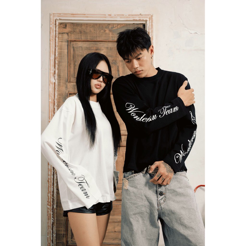 ÁO TAY DÀI LONG SLEEVE "IN CHỮ BÊN TAY" WONDERSTU - UNISEX