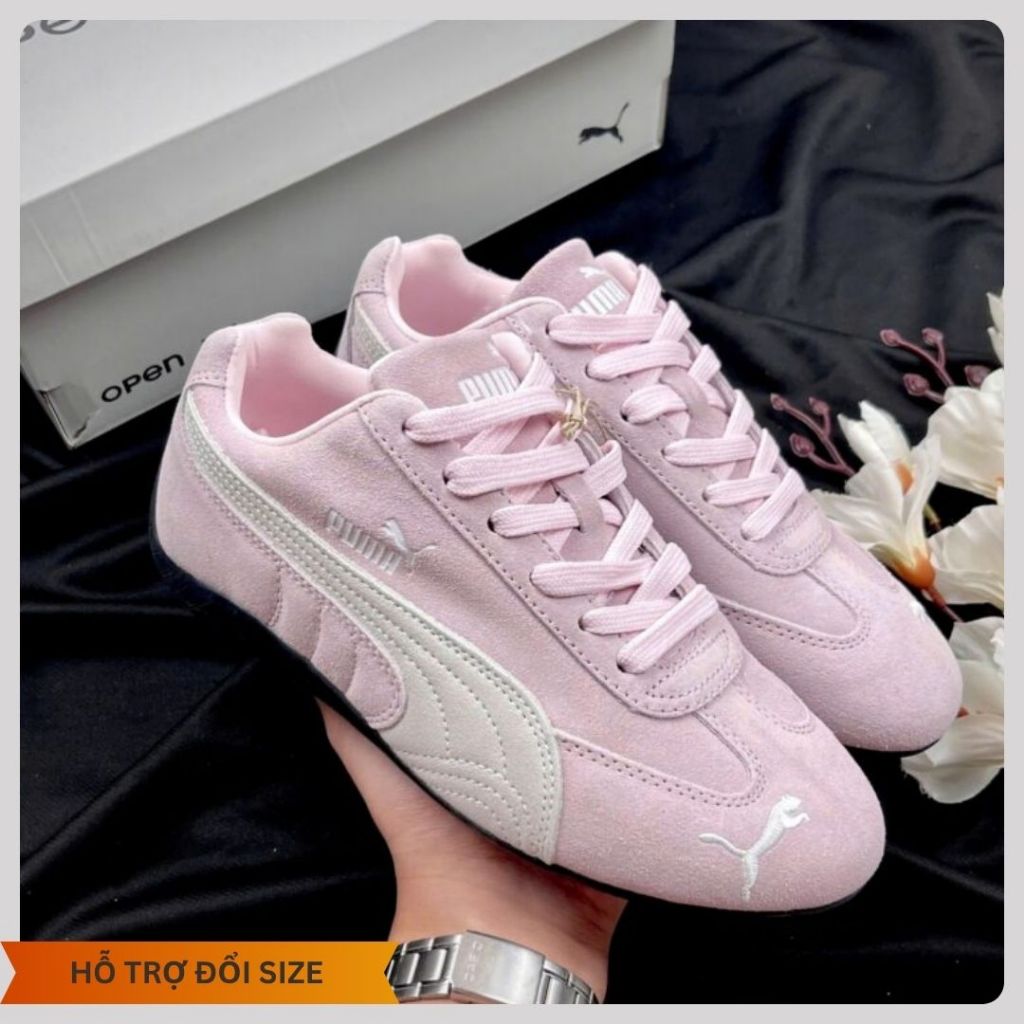 Giày Thể Thao PM Speed Cat, Giày Sneaker PM Speed 2 Màu Đen Hồng Thời Trang Nam Nữ