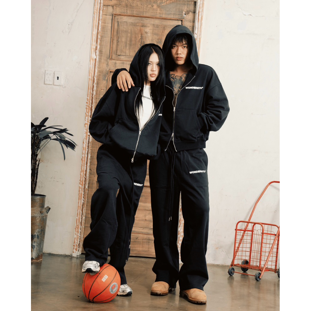 (CÓ CẢ SET) QUẦN DÀI NỈ CUA 400GSM "WONDERSTU LOGO" - UNISEX
