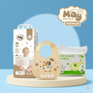 Combo Vệ Sinh Sạch Sẽ Cho Bé: 1 Bỉm Mây Premium + 1 Túi Khăn Khô Đa Năng 400g + 1 Yếm Silicone ( giảm 30%)