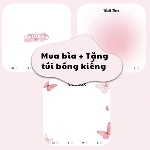 Bìa nailbox 2 mặt bo góc tặng kèm túi bóng kiếng G051, 7x7cm cán màng giấy, chất liệu C300