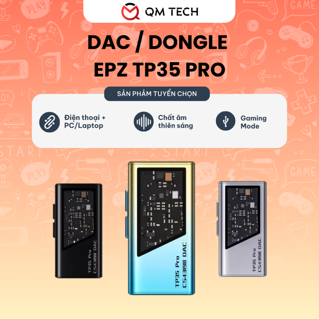 DAC/AMP/Dongle EPZ TP35 Pro cải thiện âm thanh cho điện thoại và máy tính | QMTECH STORE | BigBuy360 - bigbuy360.vn