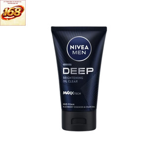 Sữa Rửa Mặt NIVEA MEN Deep White Oil Clear (Than Đen Dưỡng Sáng) trọng lượng 100g