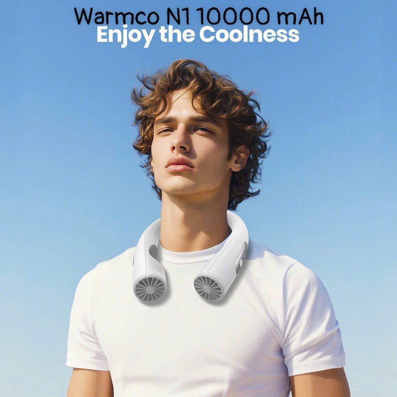 [Chính Hãng] Quạt Đeo Cổ Warmco N1 Pin 10000mAh - Tuabin Kép Làm Mát 360 Độ, Pin Dùng Đến 30 Giờ, 4 Chế Độ Gió