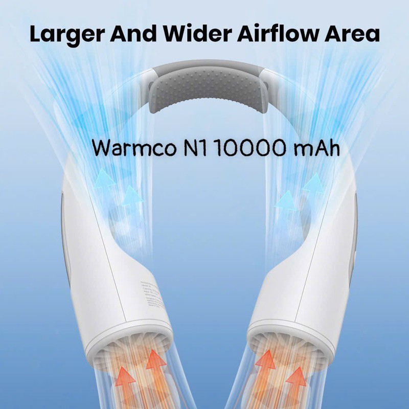 [Chính Hãng] Quạt Đeo Cổ Warmco N1 Pin 10000mAh - Tuabin Kép Làm Mát 360 Độ, Pin Dùng Đến 30 Giờ, 4 Chế Độ Gió
