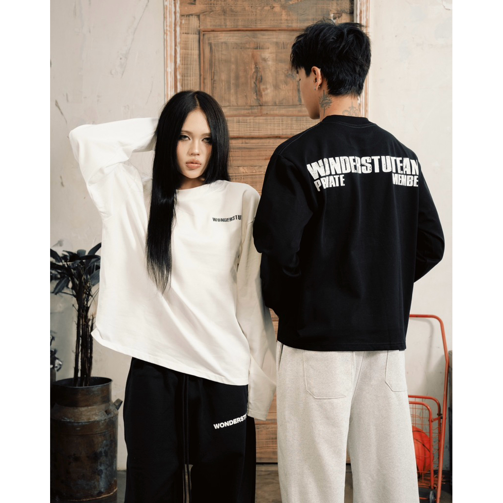 ÁO TAY DÀI LONG SLEEVE FORM BOXY "PRIVATE MEMBER" WONDERSTU - UNISEX