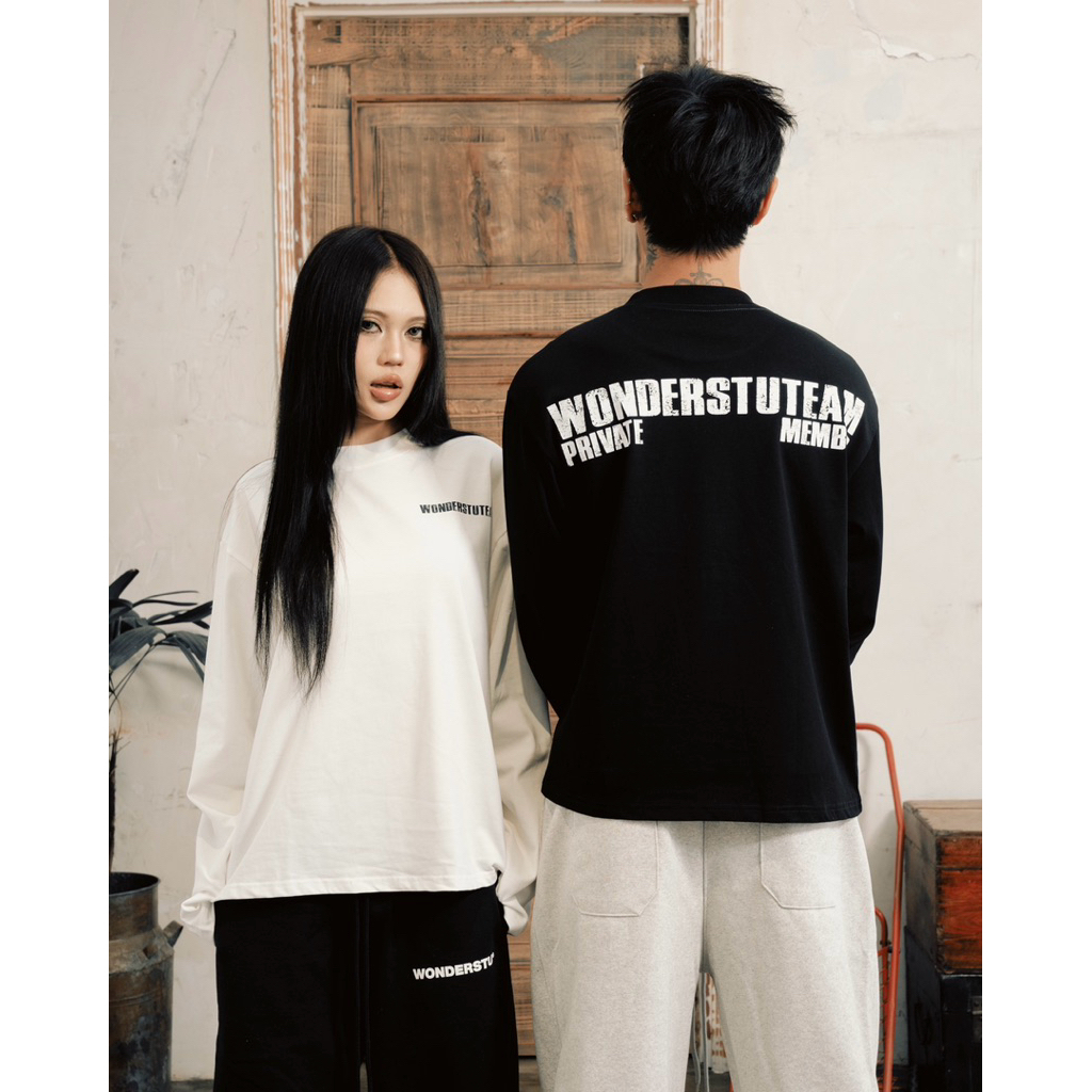 ÁO TAY DÀI LONG SLEEVE FORM BOXY "PRIVATE MEMBER" WONDERSTU - UNISEX