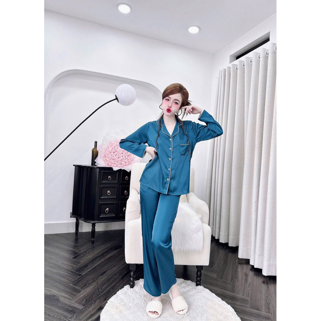 (21/04/26)Tay dài quần dài pijama lụa latin trơn , mềm nhẹ mát