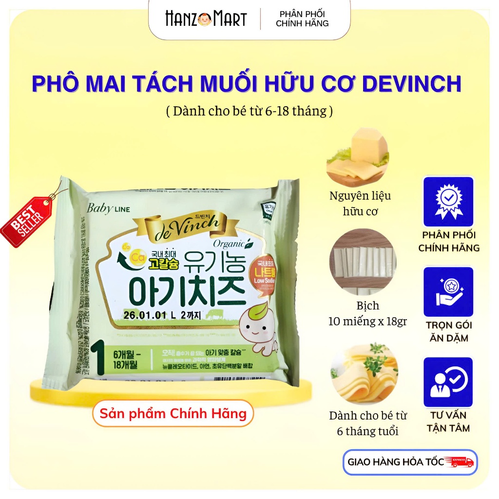 Phô mai tách muối hữu cơ Hàn Quốc vị bí đỏ - chuối - nguyên vị