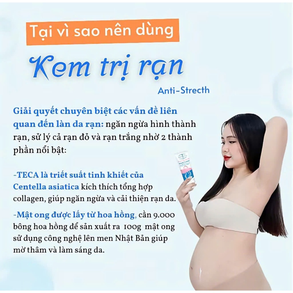Kem Mờ Rạn Da Anti Strectch Dưỡng Ẩm, Hỗ Trợ Cải Thiện Thâm, Rạn Da Cho Mẹ Bầu Sau Sinh Và Tuổi Dậy Thì
