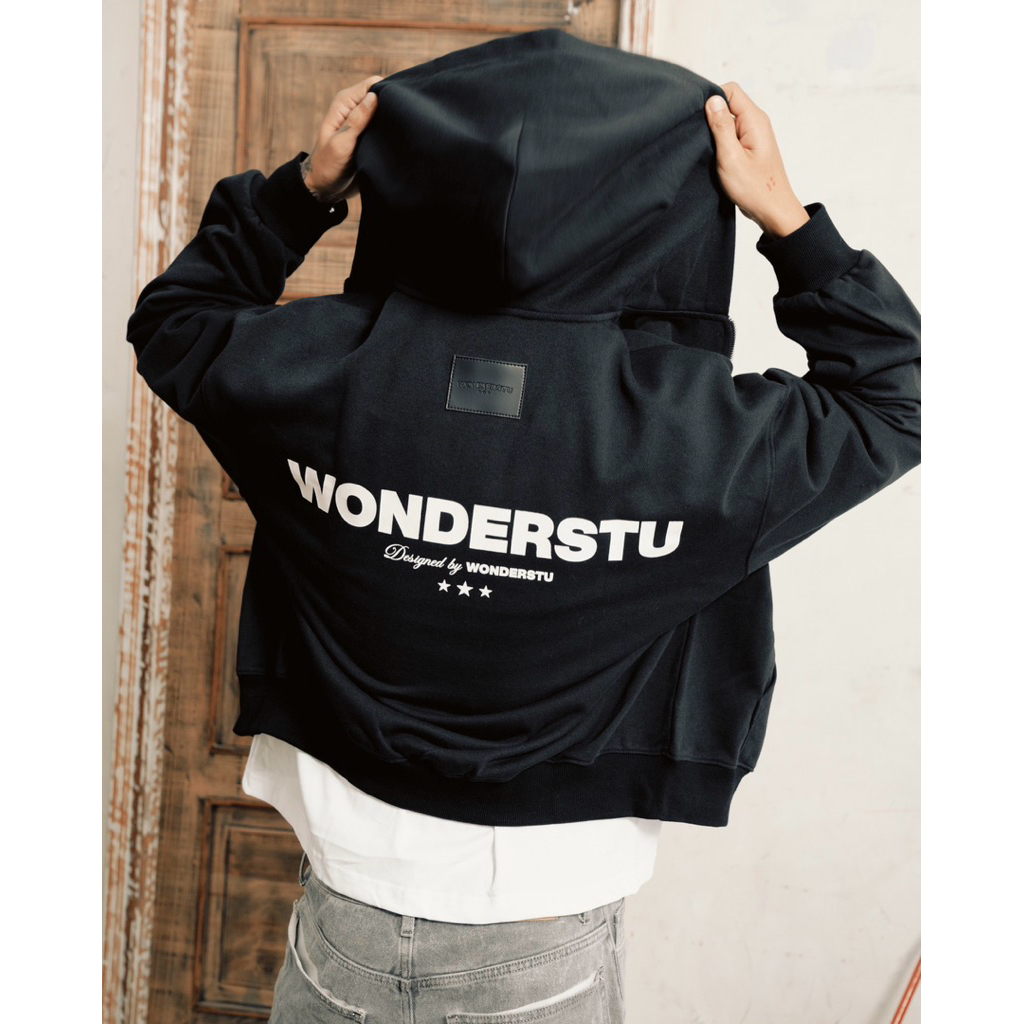 ÁO HOODIE ZIP NỈ CHÂN CUA 450GSM DÀY DẶN BIG LOGO "WONDERSTU TEAM"