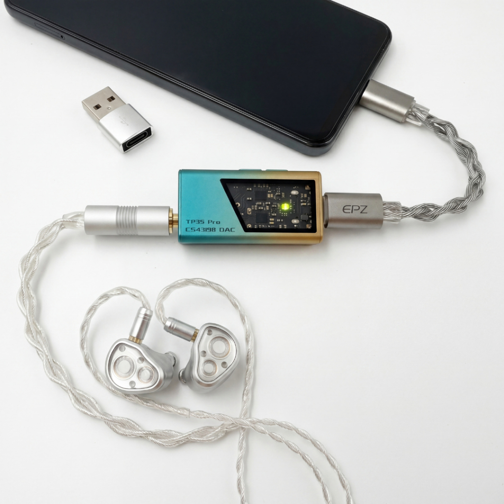 DAC/AMP/Dongle EPZ TP35 Pro cải thiện âm thanh cho điện thoại và máy tính | QMTECH STORE | BigBuy360 - bigbuy360.vn
