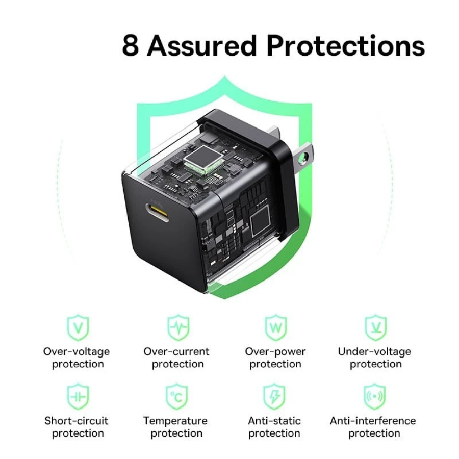 Củ Sạc Nhanh Nhỏ Gọn Baseus Palm 1C 20W - Siêu Nhỏ Gọn, Chuẩn PD - Hàng Chính Hãng