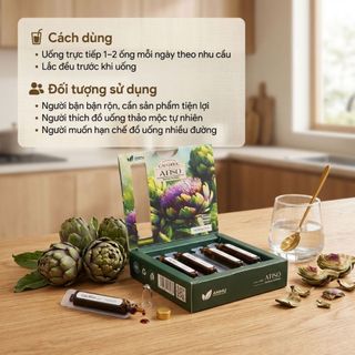 Cao Atiso Không Đường AMMU  Dạng Ống Uống Trực Tiếp Tiện Lợi 10 Ống