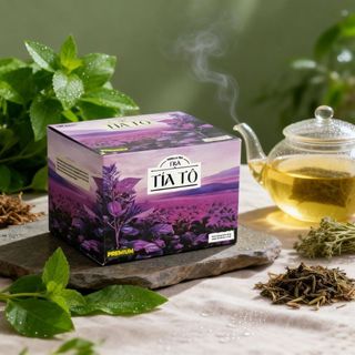 Trà Tía Tô AMMU Túi Lọc Thảo Mộc Tự Nhiên Hương Dịu Nhẹ Dễ Uống Hộp 20 Túi