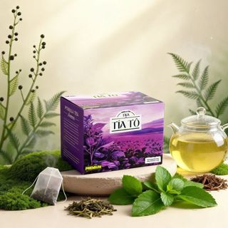 Trà Tía Tô AMMU Túi Lọc Thảo Mộc Tự Nhiên Hương Dịu Nhẹ Dễ Uống Hộp 20 Túi
