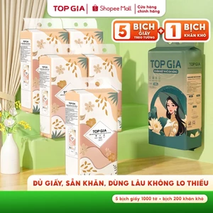 Combo thùng 5 bịch tiểu hạ và 1 bịch khăn mặt khô sắc việt Topgia
