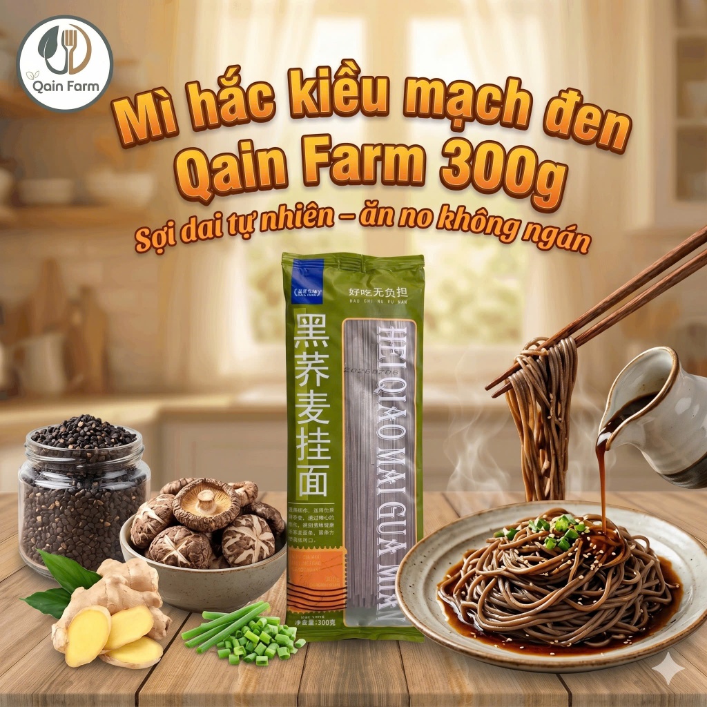 Mì Ăn Kiêng Lúa Mạch Đen Gaia Farm (300g) - Mì Nguyên Cám, Lựa Chọn Vàng Cho Chế Độ Eat Clean & Healthy Luka Food