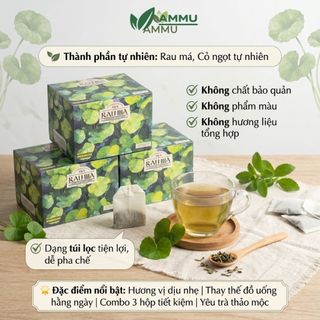 Trà Rau Má Túi Lọc AMMU Thảo Mộc Tự Nhiên Hương Thanh Nhẹ Dễ Uống Hộp 20 Túi