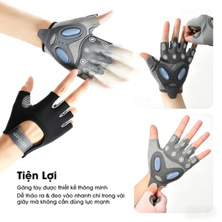 OOKAS  Găng Tay Tập Gym Nữ Chống Trượt Hở Ngón Chống mài mòn và thoáng khí
