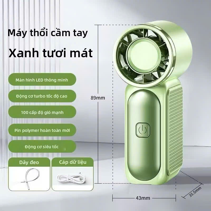 (Loại 1)S1 MINI Quạt Tay Tốc Độ Cao, Làm mát nhanh, Quạt cầm tay mini, Điều chỉnh 6 tốc độ, 100 Mức gió, Màn hình Led
