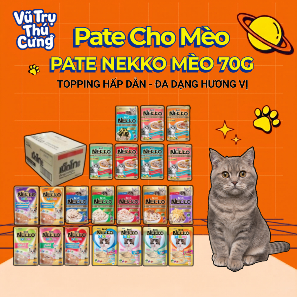 Pate Nekko Thái Lan Cho Mèo Mọi Lứa Tuổi 70g