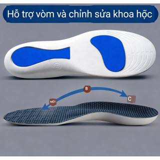 Đế lót giày hấp thụ hỗ trợ vòm chân siêu nhẹ cho chân đế áp lực giảm sốc chạy bộ chơi thể thao vận động