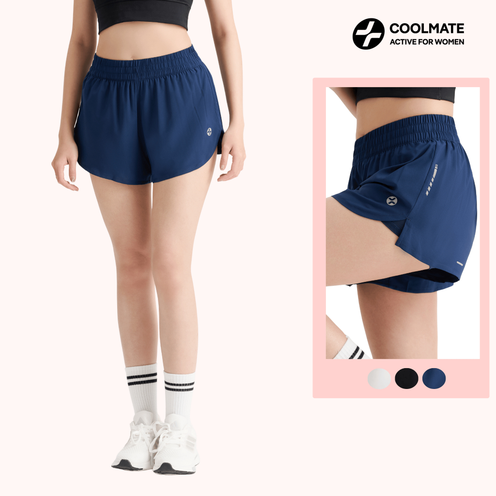 Quần Short Thể Thao Nữ 2 lớp tập gym chạy bộ Pace shorts 3.5IN phù hợp thi đấu luyện tập cường độ mạnh Coolmate Women