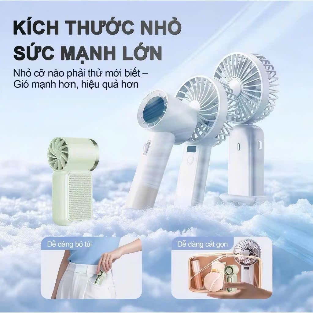(Loại 1)S1 MINI Quạt Tay Tốc Độ Cao, Làm mát nhanh, Quạt cầm tay mini, Điều chỉnh 6 tốc độ, 100 Mức gió, Màn hình Led