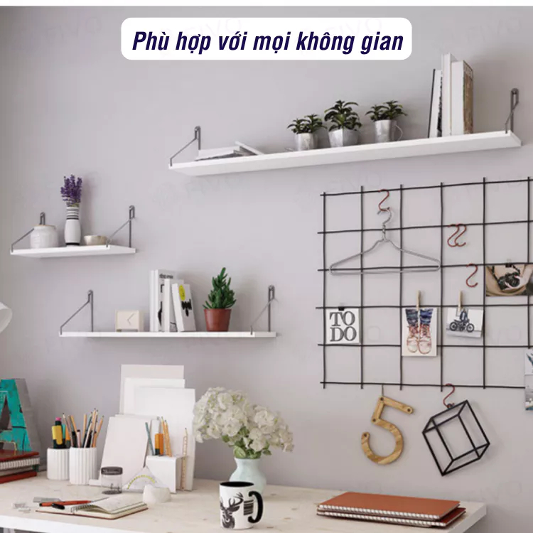 [FURNI HOME] Kệ Treo Tường FIVO FB40 Trang Trí Không Cần Khoan, Tặng Kèm Đinh Và Móc Treo Inox Dễ Dàng Gắn Lên Tường