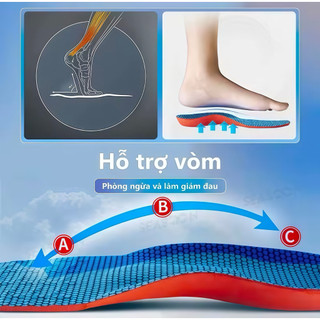 Đế lót giày hấp thụ hỗ trợ vòm chân siêu nhẹ cho chân đế áp lực giảm sốc chạy bộ chơi thể thao vận động