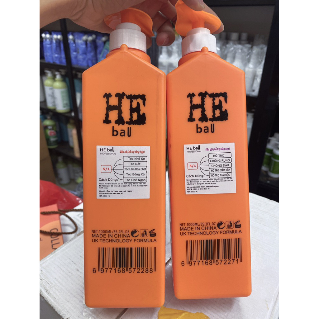( HE CAM ) - DẦU GỘI HEBAU 1000ML CAM PHỤC HỒI GIẢM NẤM - DẦU XẢ HEBAU GIẢM GẦU GIẢM DẦU HÀNG CHÍNH HÃNG