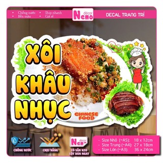 Decal Trang Trí Xôi Mặn Xôi Ngọt Tranh Dán Quán Xôi, Tiệm Xôi, Dán Tường, Tủ, Kính, Xe Đẩy - Sticker Chịu Được Mưa Nắng.