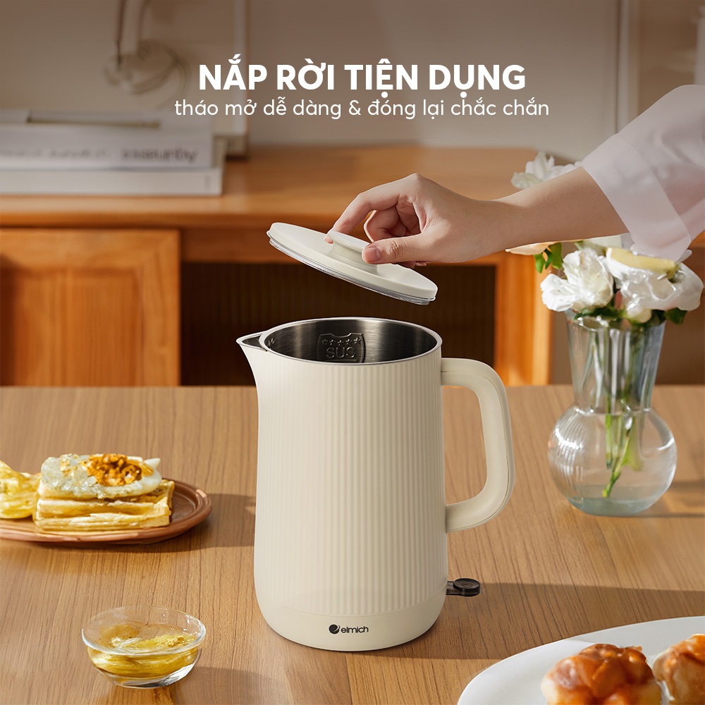 Ấm Siêu Tốc Elmich KEE-9145 1.6L 2100W, Đun Nhanh, Tự Ngắt An Toàn, Cao Cấp, Tiết Kiệm Điện