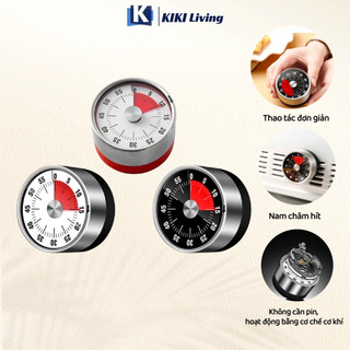 Đồng Hồ Đếm Ngược Thời Gian, Hẹn Giờ Học Tập, Nấu Ăn, Đồng hồ báo thức cơ bằng thép không gỉ, Quản Lý Thời Gian Hiệu Quả