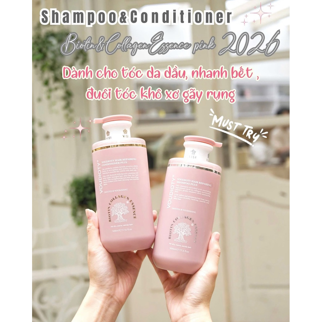 Cặp Gội Xả Biotin Pink 2026