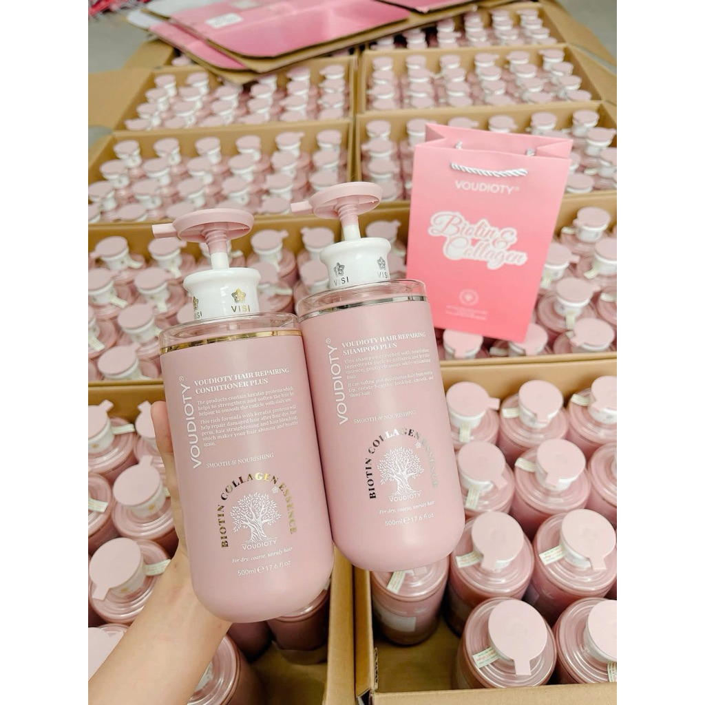 Cặp Gội Xả Biotin Pink 2026