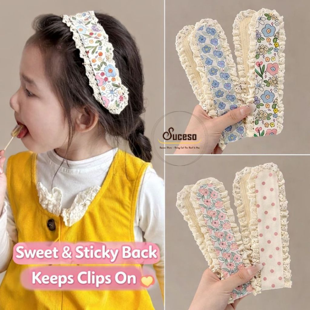 Miếng Dán Tóc Mái Nữ Velcro Hoa Nhí Kiểu Hàn Băng Đô Dán Tóc Giữ Tóc Gọn Khi Makeup Rửa Mặt SUCESO