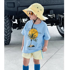 ÁO THUN Xanh Biển Cây Dừa Mùa Hè Form Rộng Boxy Cho Bé 100% Cotton 2 Chiều - 𝙇𝙤𝙘𝙖𝙡 𝘽𝙧𝙖𝙣𝙙 𝘾𝙝𝙞́𝙣𝙝 𝙃𝙖̃𝙣𝙜 𝙀𝙢𝙗𝙚𝙩𝙞𝙣𝙤
