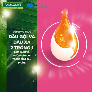 Bộ 5 Dầu gội Palmolive kèm xả 2 trong 1 chiết xuất thiên nhiên Suôn Mượt Óng Ả 180ml