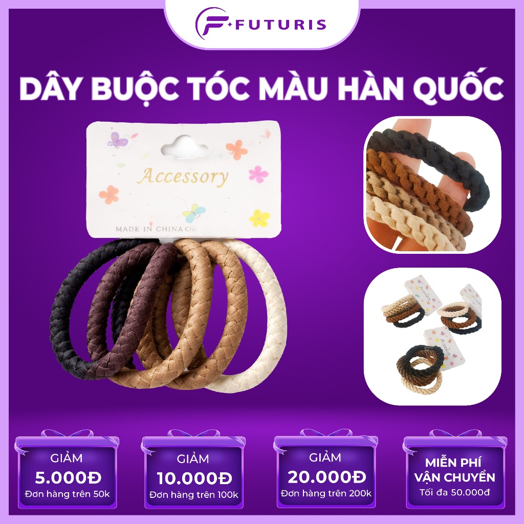 Dây Buộc Tóc Màu Hàn Quốc Cao Cấp – Thun Cột Tóc Co Giãn Tốt, Không Đau Tóc, Bền Đẹp, Dễ Thương Cho Nữ