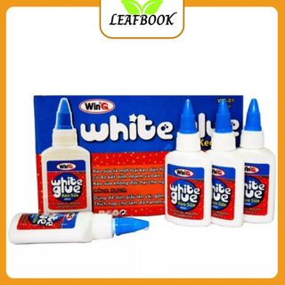 LEAFBOOK Keo Sữa WinQ WG-02 120ml & WG-01 40ml – Keo Dán Đa Năng Màu Trắng Sữa, Dán Giấy/Bìa/Vải/Gỗ
