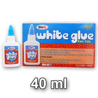LEAFBOOK Keo Sữa WinQ WG-02 120ml & WG-01 40ml – Keo Dán Đa Năng Màu Trắng Sữa, Dán Giấy/Bìa/Vải/Gỗ