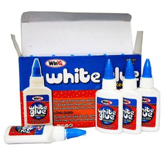 LEAFBOOK Keo Sữa WinQ WG-02 120ml & WG-01 40ml – Keo Dán Đa Năng Màu Trắng Sữa, Dán Giấy/Bìa/Vải/Gỗ